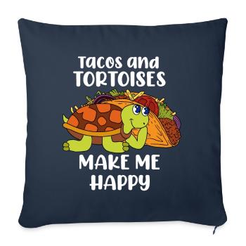 Cadeau amusant de tortue - Housse de coussin décorative 45 x 45 cm - bleu marine - Devant