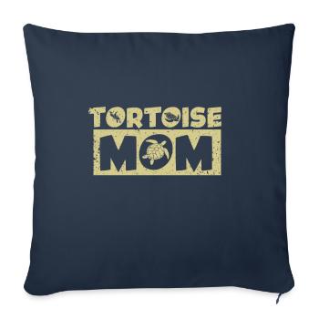 Maman tortue - Housse de coussin décorative 45 x 45 cm - bleu marine - Devant