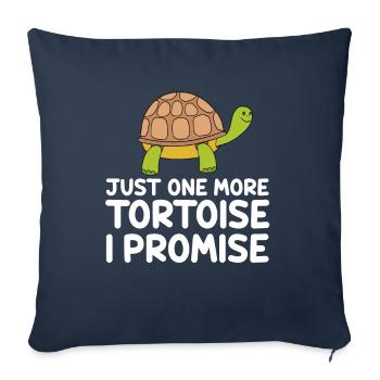 Une seule tortue de plus, promise - Housse de coussin décorative 45 x 45 cm - bleu marine - Devant
