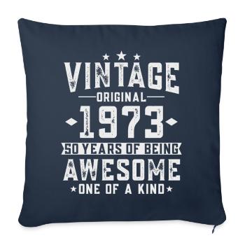50th birthday 50 years 1973 vintage vintage - Sofa pillowcase 17,3'' x 17,3'' (45 x 45 cm) - navy - Front
