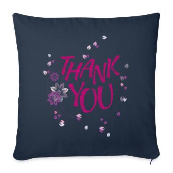 thank you, Danke - Sofa pillowcase 17,3'' x 17,3'' (45 x 45 cm) - navy - Front