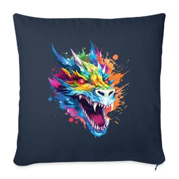 Dragon Fantasy Magic Mysticism Creature Animal Colorful - Sofa pillowcase 17,3'' x 17,3'' (45 x 45 cm) - navy - Front