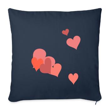 In Love Heartfelt Love Hearts Valential Lovers - Housse de coussin décorative 45 x 45 cm - bleu marine - Devant