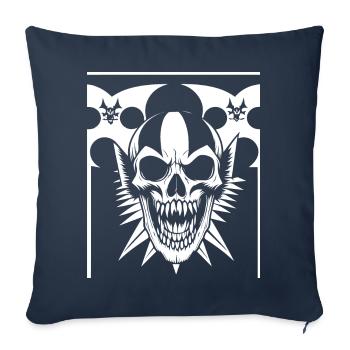 Horror Schädel Schädel Kunst Schädel Gothic Heavy Metal - Sofakissenbezug 45 x 45 cm - Navy - Vorne