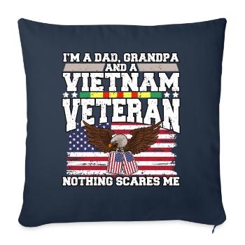 Vietnam Veteran - Sofa pillowcase 17,3'' x 17,3'' (45 x 45 cm) - navy - Front