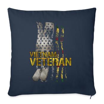 Vietnam Veteran - Sofa pillowcase 17,3'' x 17,3'' (45 x 45 cm) - navy - Front