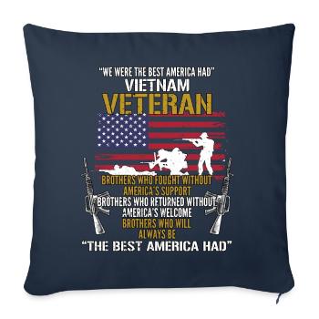 Vietnam Veteran - Sofa pillowcase 17,3'' x 17,3'' (45 x 45 cm) - navy - Front