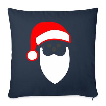 ADORABLE MINIMALIST STYLIZED SANTA CLAUS HEAD - Sofa pillowcase 17,3'' x 17,3'' (45 x 45 cm) - navy - Front