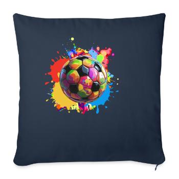 football, graffiti, coloré, peinture, éclaboussure - Housse de coussin décorative 45 x 45 cm - bleu marine - Devant