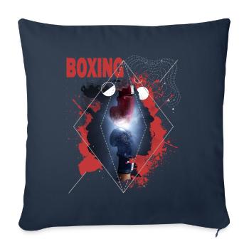 Boxe Boxe Boxe Gants de Boxe Boxe Match Ring de Boxe - Housse de coussin décorative 45 x 45 cm - bleu marine - Devant
