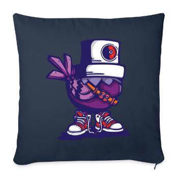 Bird cap - Sofa pillowcase 17,3'' x 17,3'' (45 x 45 cm) - navy - Front