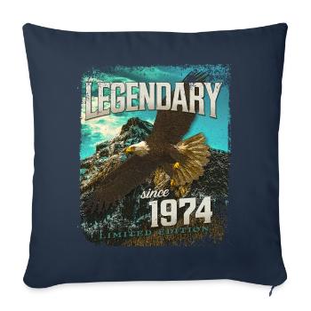 Légendaire depuis 1974 - Housse de coussin décorative 45 x 45 cm - bleu marine - Devant