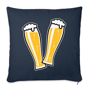 2 Toasting Wheat Beer Glasses (Weiss Beer / 3C) - Sofa pillowcase 17,3'' x 17,3'' (45 x 45 cm) - navy - Front