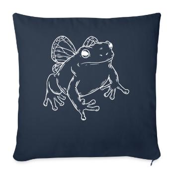 Grenouille crapaud ailes - Housse de coussin décorative 45 x 45 cm - bleu marine - Devant
