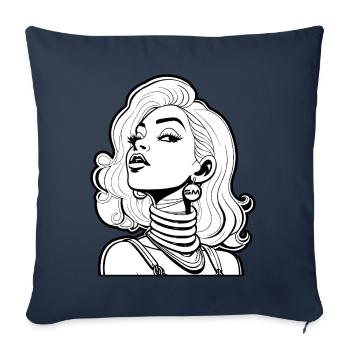 Grafik Motiv "Comic Gesicht" - Sofakissenbezug 45 x 45 cm - Navy - Vorne