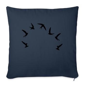 Mauersegler / swifts (1c) - Sofa pillowcase 17,3'' x 17,3'' (45 x 45 cm) - navy - Front