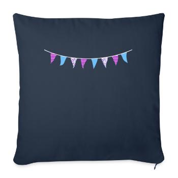 Blue and Purple Bunting - Sofa pillowcase 17,3'' x 17,3'' (45 x 45 cm) - navy - Front