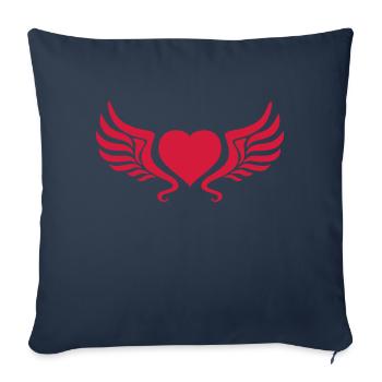 tribal_heart_wings_1c - Housse de coussin décorative 45 x 45 cm - bleu marine - Devant