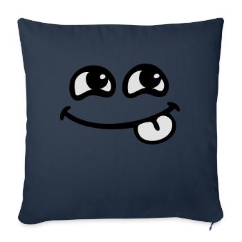 smile langue - Housse de coussin décorative 45 x 45 cm - bleu marine - Devant