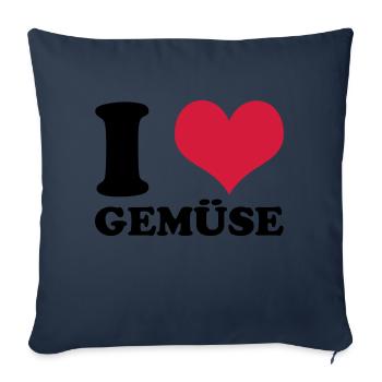 I Love Gemüse - Sofakissenbezug 45 x 45 cm - Navy - Vorne