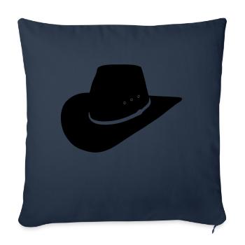 chapeau cowboy - Housse de coussin décorative 45 x 45 cm - bleu marine - Devant