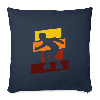 Roller Derby - Housse de coussin décorative 45 x 45 cm - bleu marine - Devant