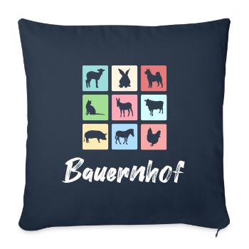 Bauernhof Tiere - Sofakissenbezug 45 x 45 cm - Navy - Vorne