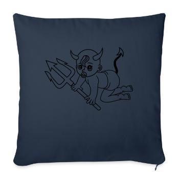 démon diable démon enfer diable satan ramper sucet - Housse de coussin décorative 45 x 45 cm - bleu marine - Devant
