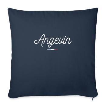 Angevin Blanc Design Français - Housse de coussin décorative 45 x 45 cm - bleu marine - Devant