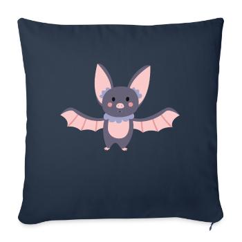 chauve souris - Housse de coussin décorative 45 x 45 cm - bleu marine - Devant