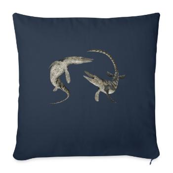 Mosasaurier Tylosaurus - Housse de coussin décorative 45 x 45 cm - bleu marine - Devant