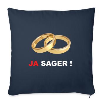 JA sager Heiraten Eheringe - Sofakissenbezug 45 x 45 cm - Navy - Vorne