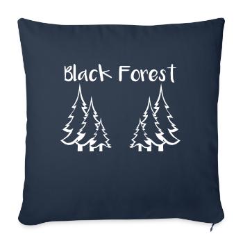Forêt-Noire - silhouette de sapins - Housse de coussin décorative 45 x 45 cm - bleu marine - Devant