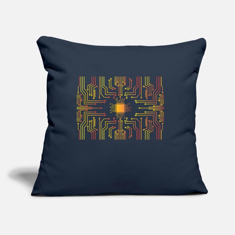Circuit board core CPU heart pc coder geek Housse de coussin décorative 45 x 45 cm