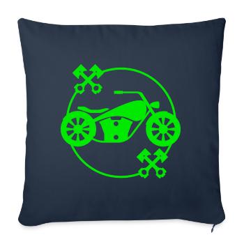 Motorcycle - motorbike - Machine - Lifestyle - Sofa pillowcase 17,3'' x 17,3'' (45 x 45 cm) - navy - Front
