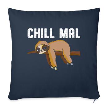 Chill times sloth - Sofa pillowcase 17,3'' x 17,3'' (45 x 45 cm) - navy - Front