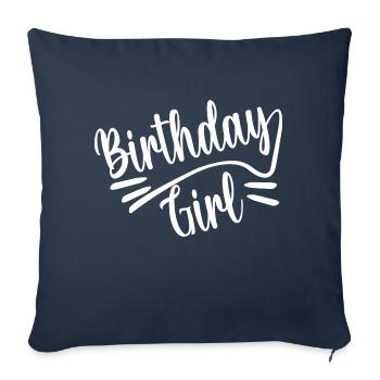 Birthday Girl - Housse de coussin décorative 45 x 45 cm - bleu marine - Devant