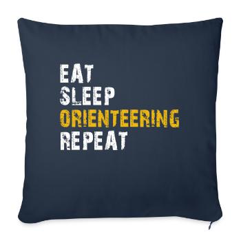 manger sommeil Course d’orientation - Housse de coussin décorative 45 x 45 cm - bleu marine - Devant