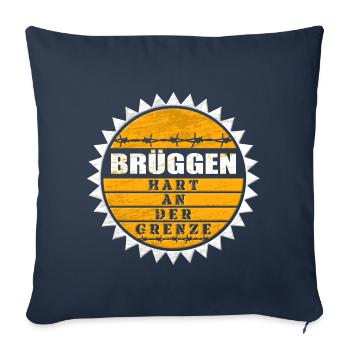 Brüggen - hart an der Grenze - Sofakissenbezug 45 x 45 cm - Navy - Vorne
