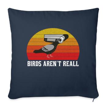 Birds Are not Real Funny Bird - Sofa pillowcase 17,3'' x 17,3'' (45 x 45 cm) - navy - Front