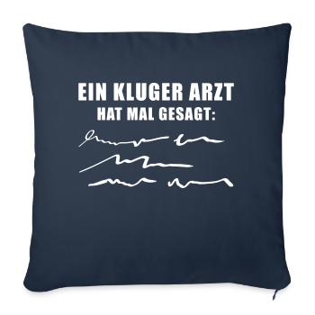 Kluger Arzt Ärzte Schrift Medizin Ärztin Geschenk - Sofakissenbezug 45 x 45 cm - Navy - Vorne