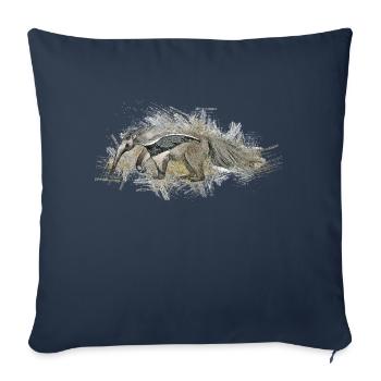 Fourmilier - Housse de coussin décorative 45 x 45 cm - bleu marine - Devant