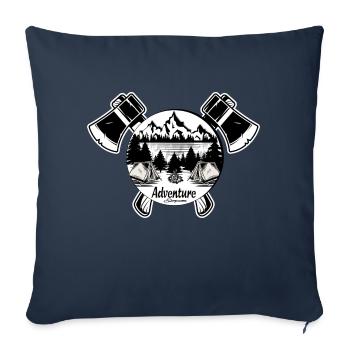 Camping d’aventure - Housse de coussin décorative 45 x 45 cm - bleu marine - Devant