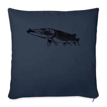 Pike Outline by Scuba.Style - Sofa pillowcase 17,3'' x 17,3'' (45 x 45 cm) - navy - Front
