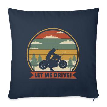 Laissez-moi conduire des motocyclistes - Housse de coussin décorative 45 x 45 cm - bleu marine - Devant
