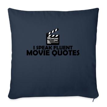 parler couramment des citations de films - Housse de coussin décorative 45 x 45 cm - bleu marine - Devant