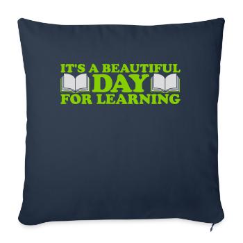 beautiful day for learning - Sofa pillowcase 17,3'' x 17,3'' (45 x 45 cm) - navy - Front