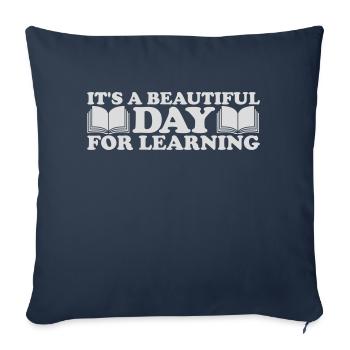 beautiful day for learning - Sofa pillowcase 17,3'' x 17,3'' (45 x 45 cm) - navy - Front