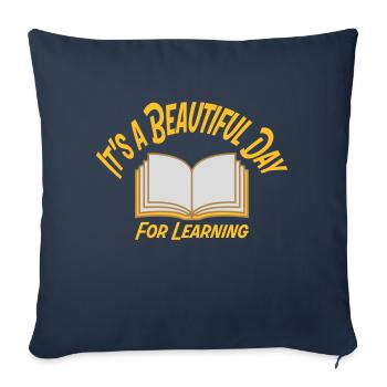 belle journée pour apprendre - Housse de coussin décorative 45 x 45 cm - bleu marine - Devant
