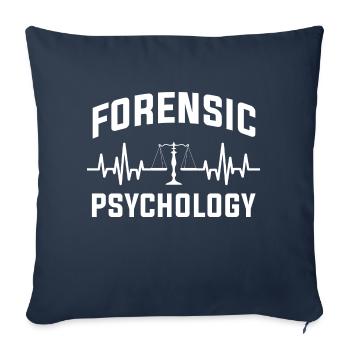 Psychologie médico-légale – Forensic Science Legal - Housse de coussin décorative 45 x 45 cm - bleu marine - Devant